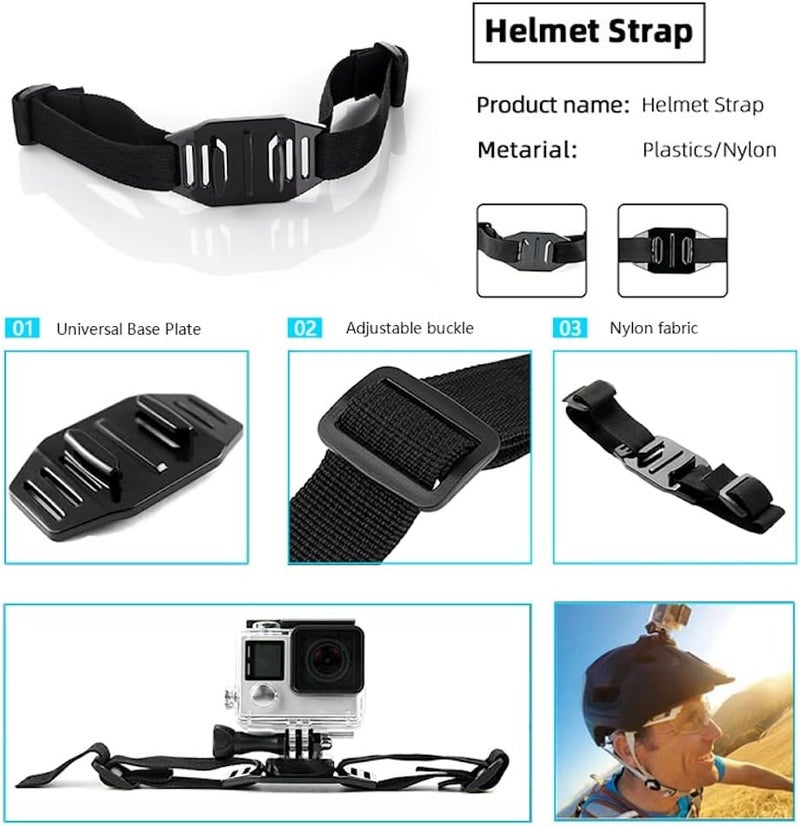 Reflex Camera 59-in-1 Action Camera Accessories Kit Compatible with GoPro Hero 13, 9-12, DJI Osmo Action 2, 3, 4, Pro 5, Insta360 Ace Pro/Ace Pro 2 Akaso and Other Sports Cameras & Durable Case - Image 5